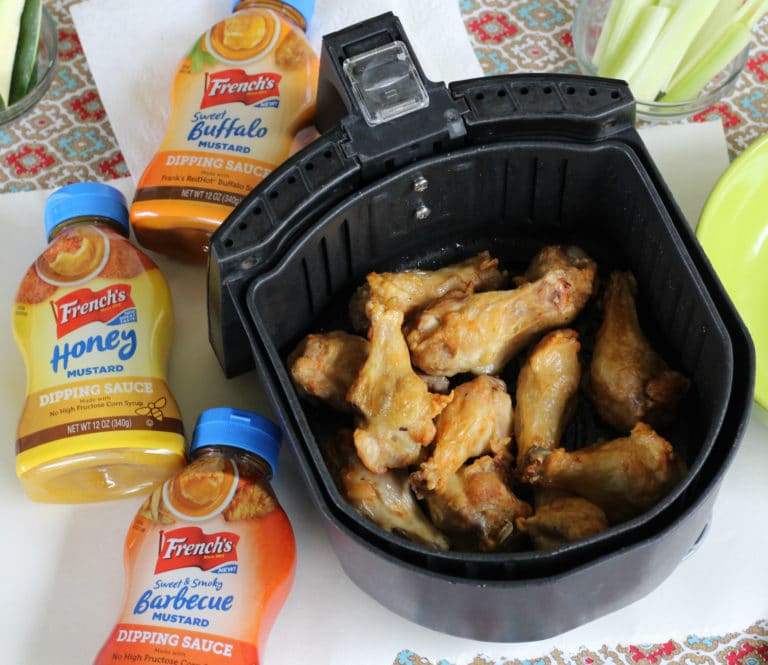 Air Fryer Chicken Wings with Dipping Sauces - A Better For You Version!