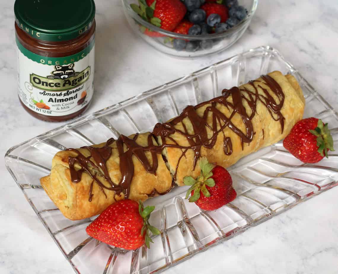 chocolate almond air fryer pastry roll