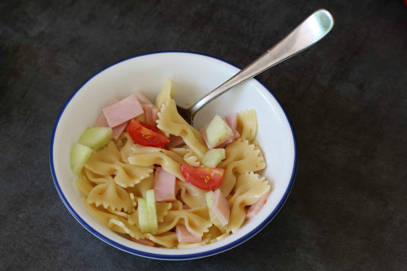 easy ham bowtie pasta