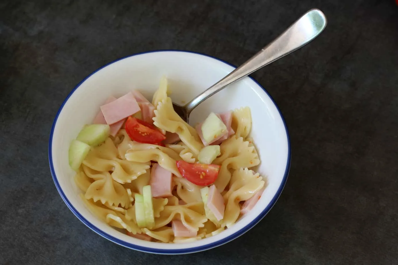 easy ham bowtie pasta