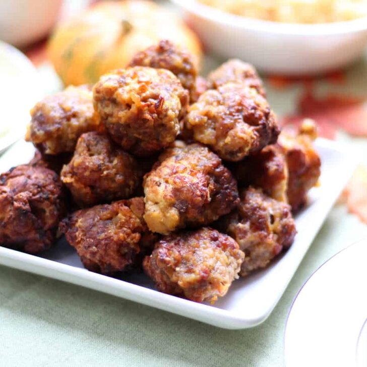 Air Fryer Sausage Balls for Friendsgiving!