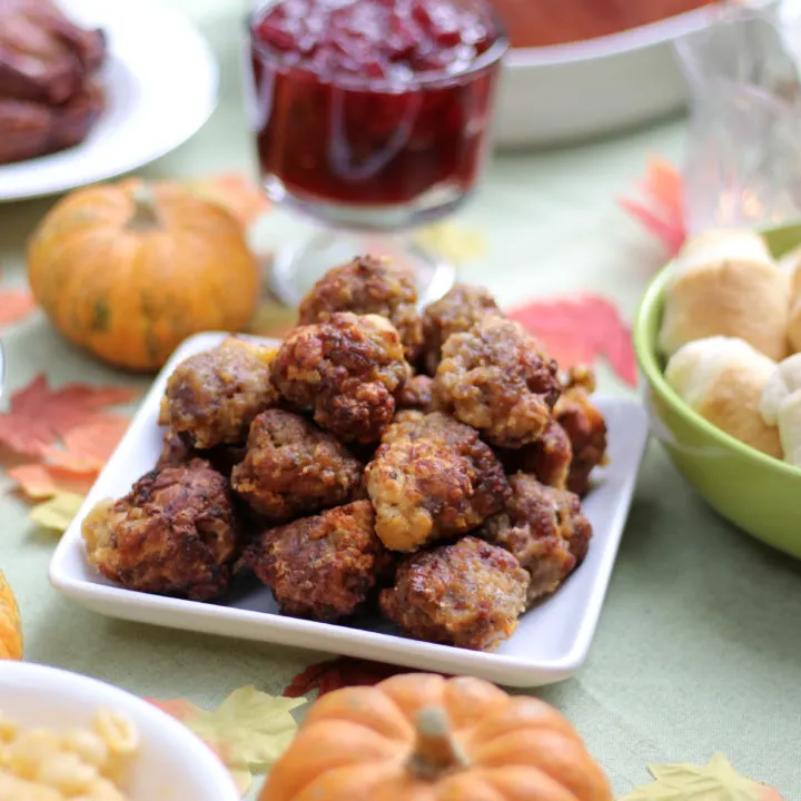 Air Fryer Sausage Balls for Friendsgiving!