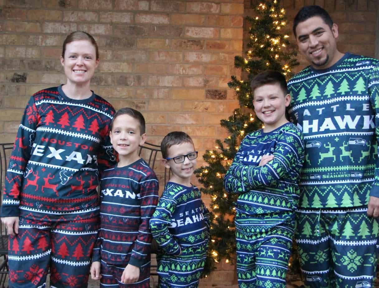 family football pajamas for christmas ugly pajamas