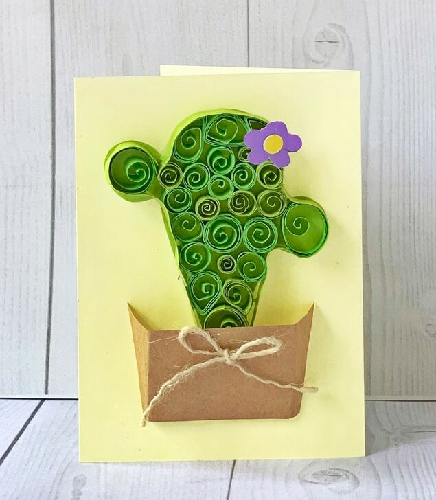 Quilled Cactus Craft – With Cactus Template