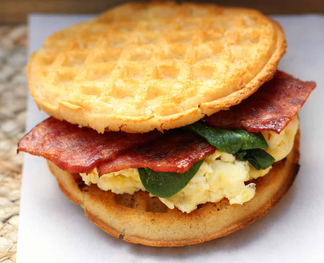 breakfast waffle sandwich