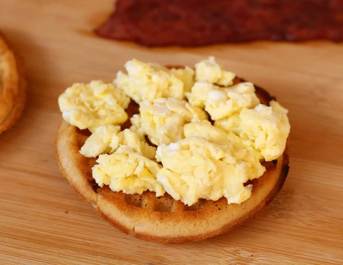 eggs on a van's gluten free waffle