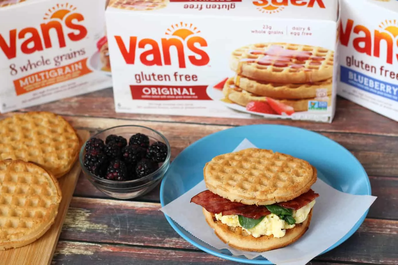 gluten free breakfast waffle sandwich