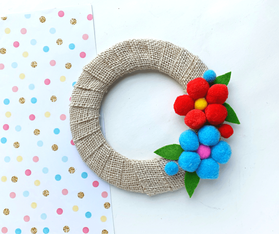 pom pom wreath diy craft