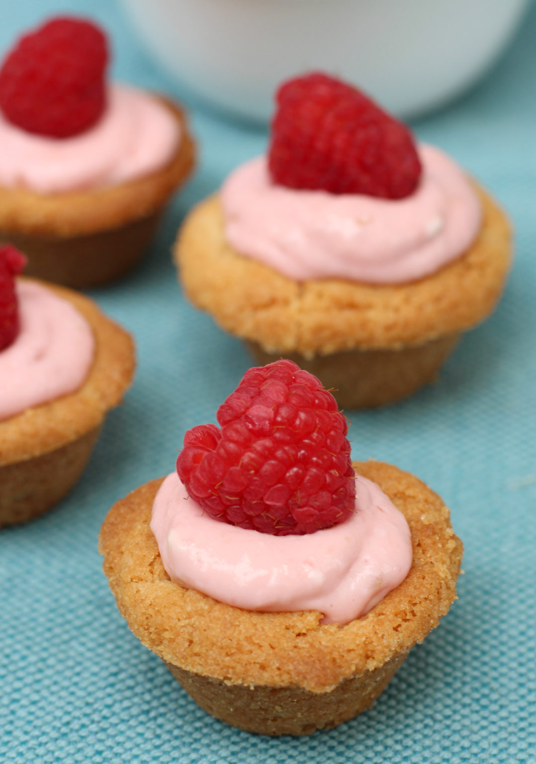 Raspberry Cheesecake Cookie Cups - An Easy Spring Dessert!