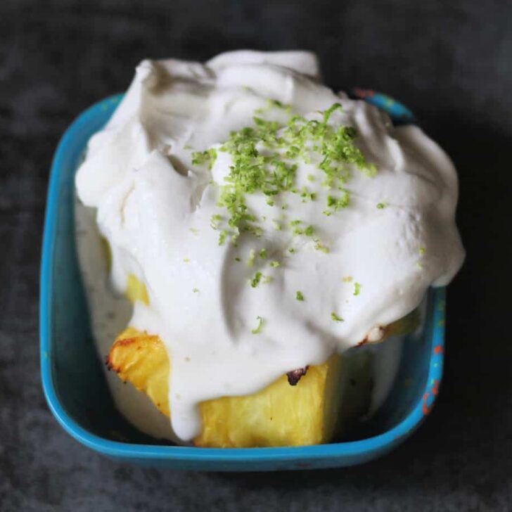 Air Fryer Pineapple with Coconut Whipped Cream