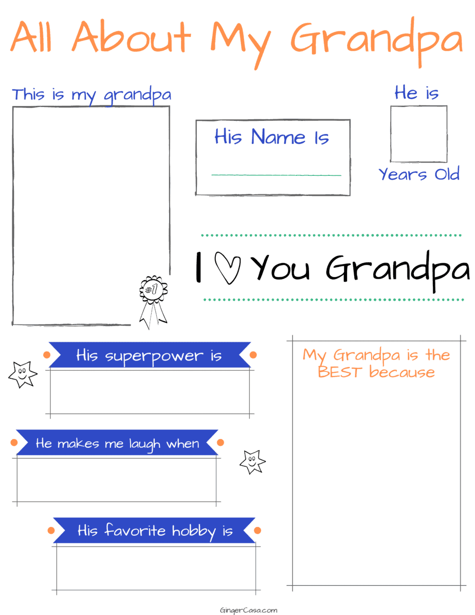 Fun Father's Day Printables - Dad and Grandpa Fact Sheets