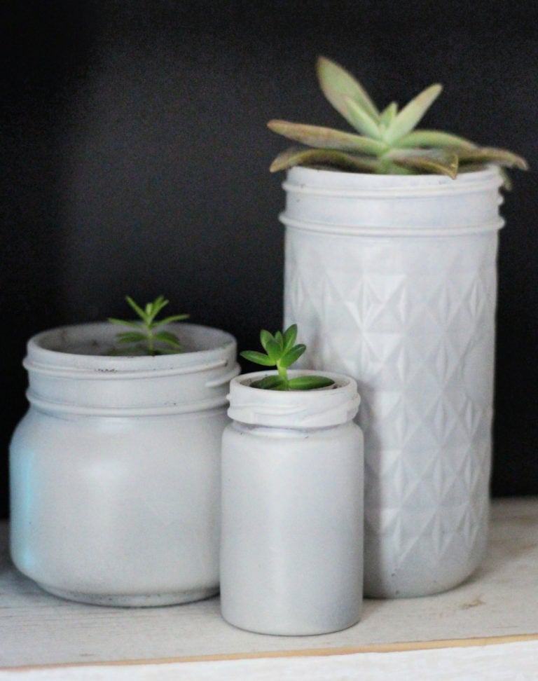 Making Time For Yourself - Painted Mason Jar Succulent Planters