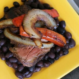 Carne Asada with Black Beans and Vegetables