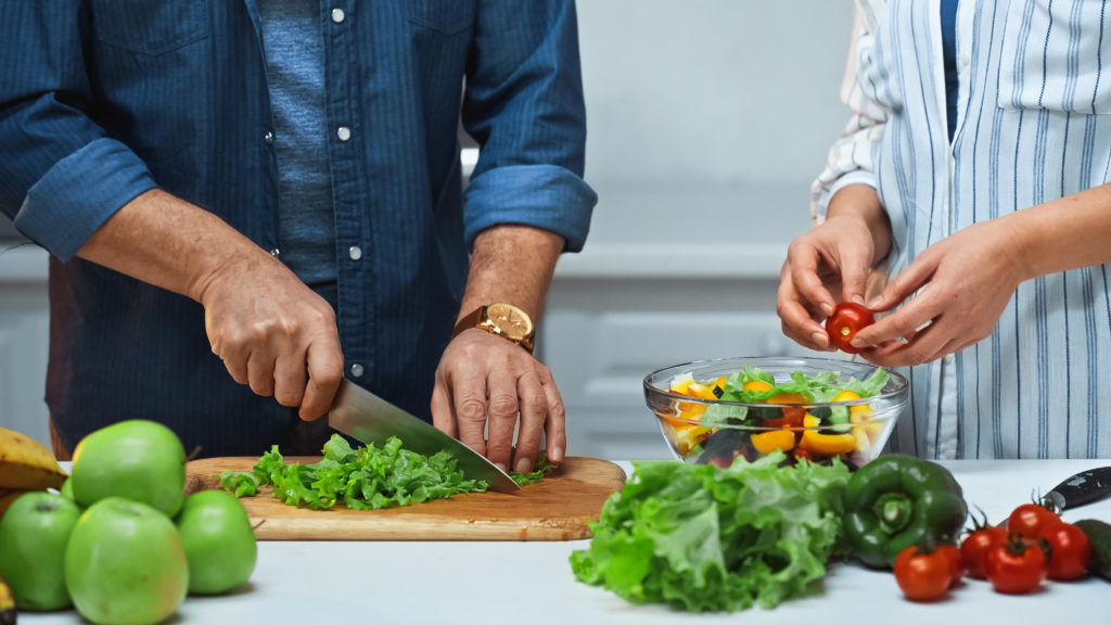 men's health - making a salad