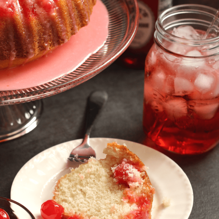 Easy Shirley Temple Cake with Grenadine Glaze