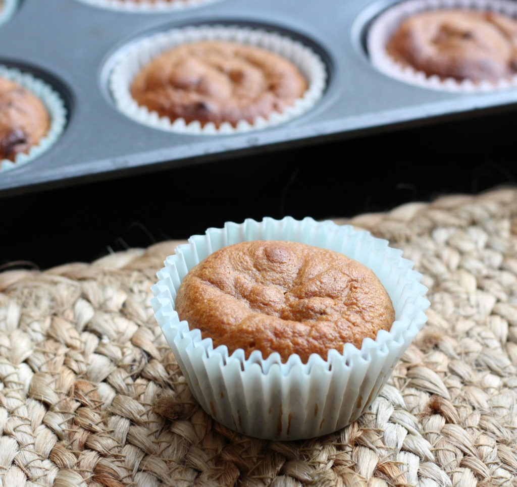 Almond Butter Chocolate Chip Grain Free Blender Muffins