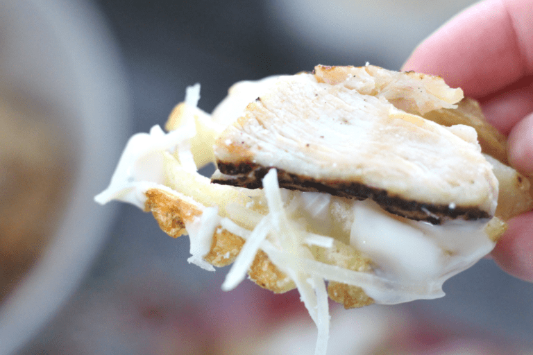 Grilled Chicken Alfredo Fries Quick & Delicious Family Meal!