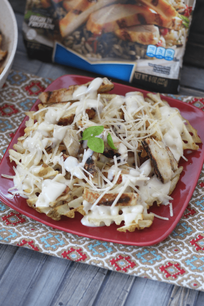 chicken alfredo fries