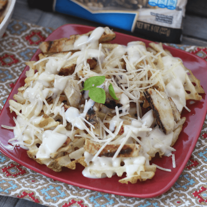 Grilled Chicken Alfredo Fries