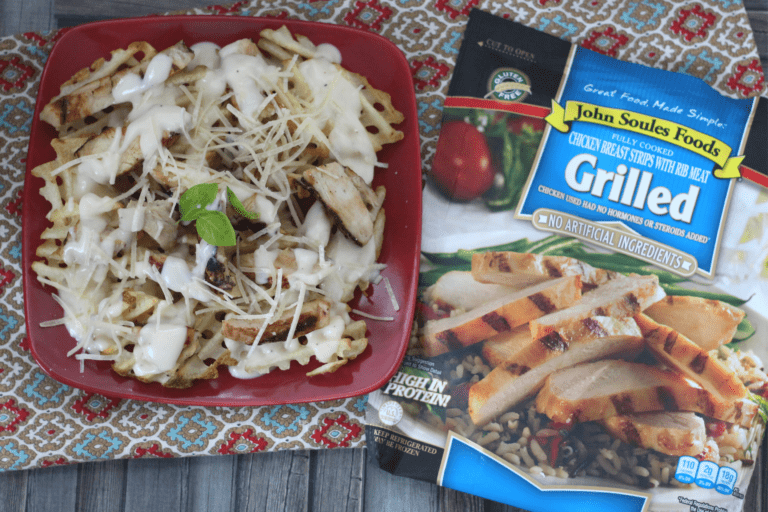 Grilled Chicken Alfredo Fries Quick & Delicious Family Meal!