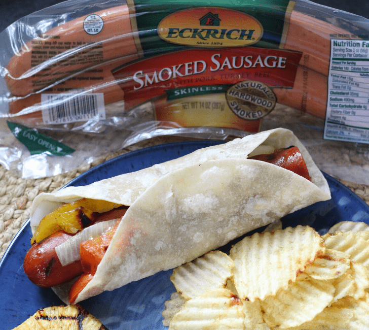 Easy Grilled Sausage Wrap with Veggies