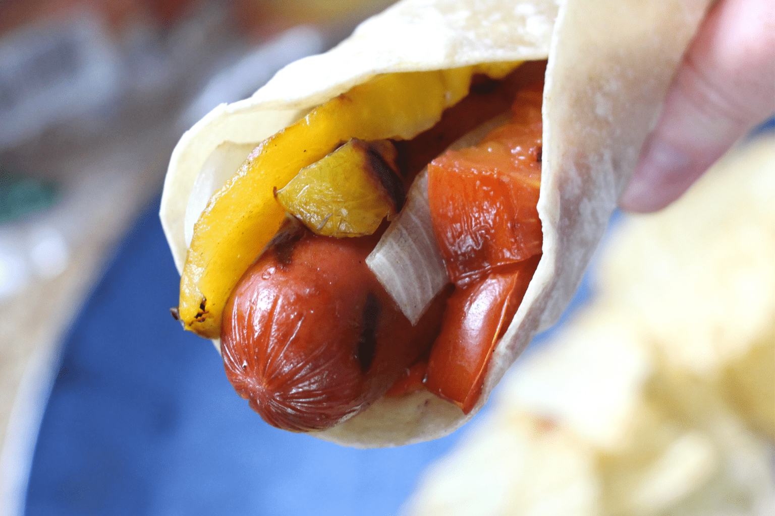 Easy Grilled Sausage Wrap with Veggies Easy Summer Meal!