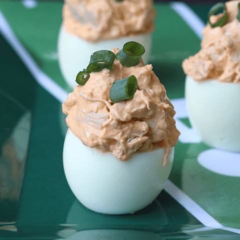 Buffalo Chicken Deviled Eggs