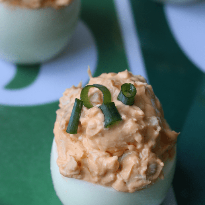 Buffalo Chicken Deviled Eggs