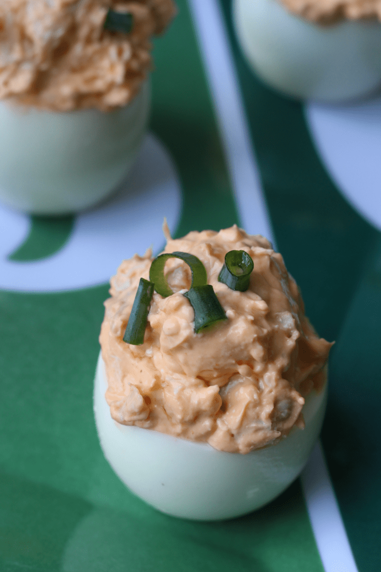 Buffalo Chicken Deviled Eggs