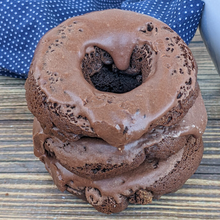 Peanut Butter Chocolate Donuts made with Cake Mix!