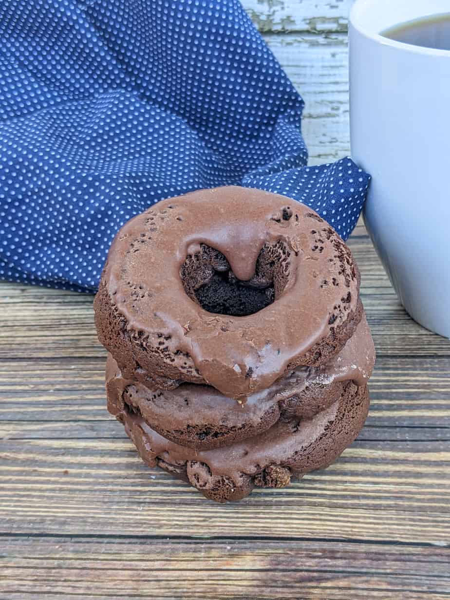 Peanut Butter Chocolate Donuts made with Cake Mix!