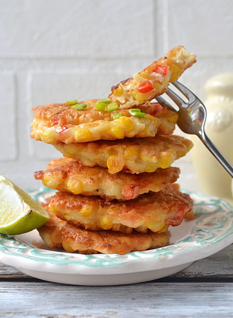 Air Fryer Cheesy Mexican Corn Cakes