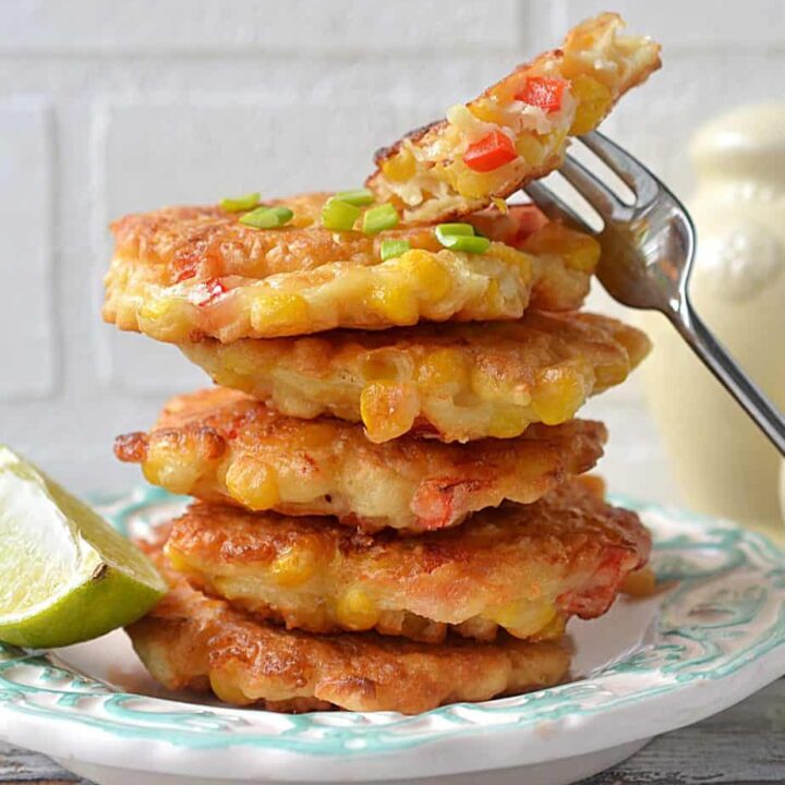 Air Fryer Cheesy Mexican Corn Cakes