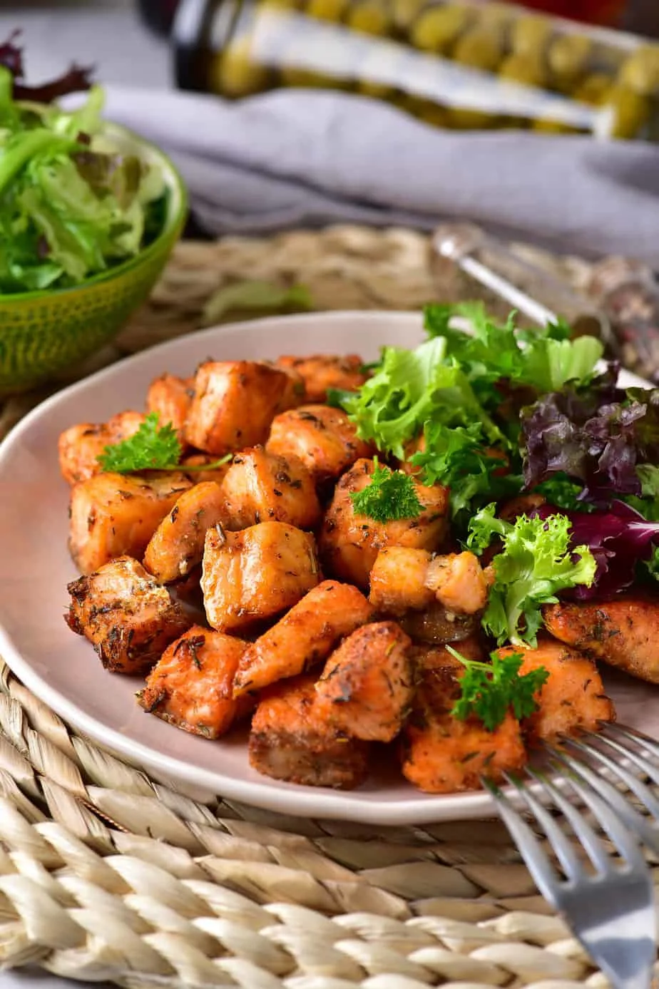 air fryer salmon bites