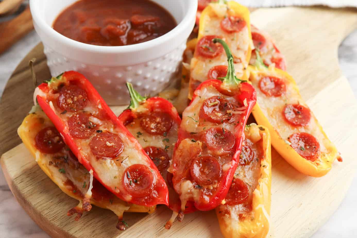 Air Fryer Pepperoni Pizza Peppers Appetizer(Oven Instructions, Too!)