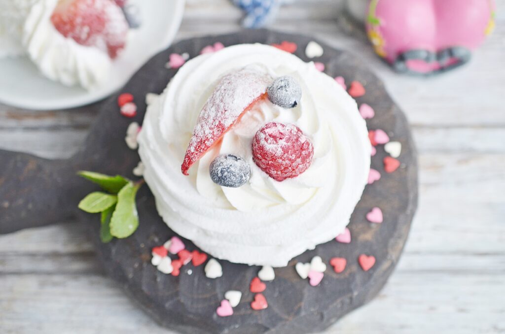 meringue cookie with berries