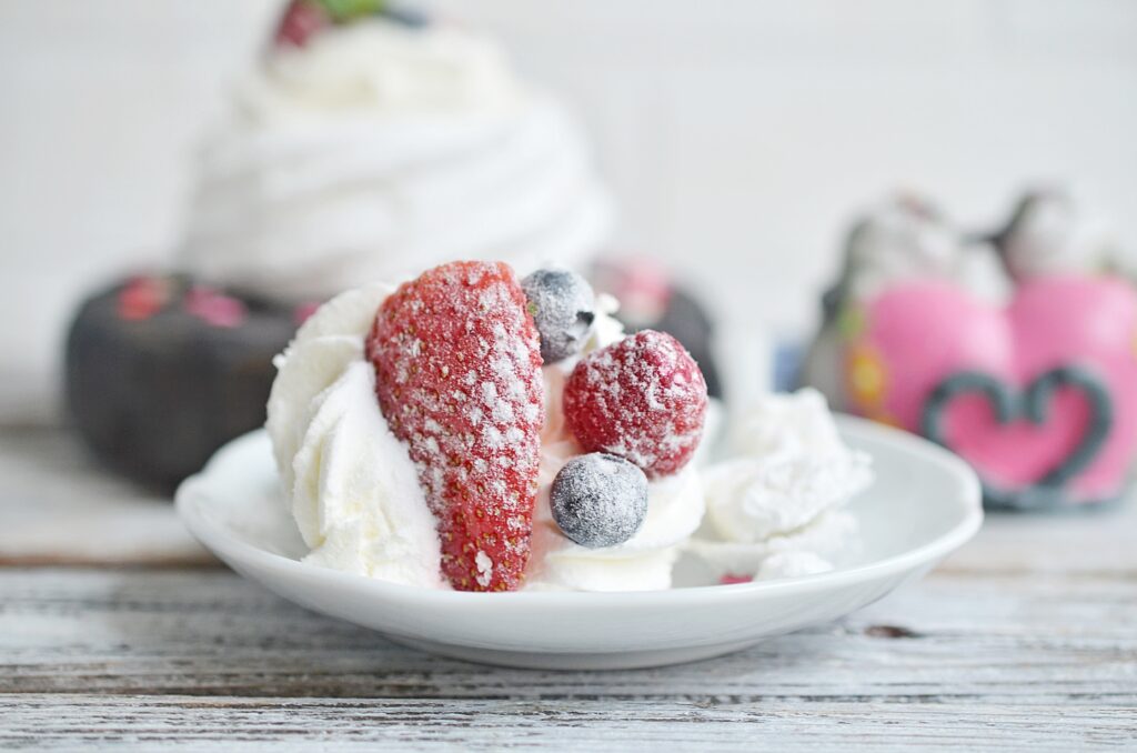 meringue cookie with berries