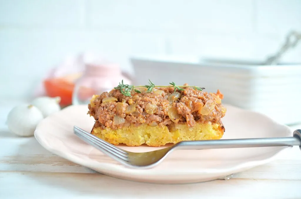 slice of cornbread casserole