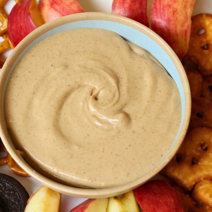 3 Ingredient Easy Creamy Peanut Butter Dip Recipe (Vegan)