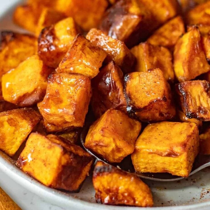 Image for Air Fryer Sweet Potato Chunks - Cubes with Cinnamon