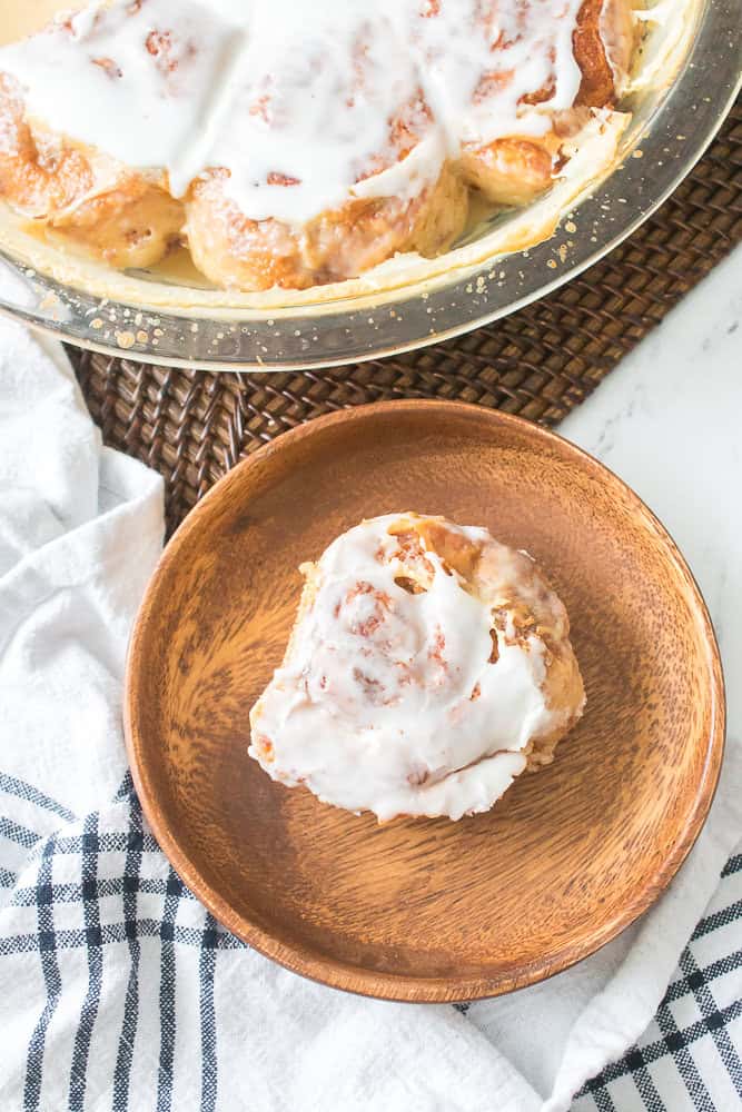 plate of tres leches cinnamon rolls