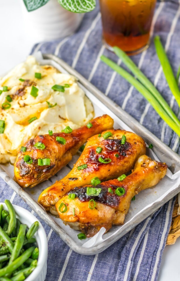 Hot Honey Garlic Chicken Drumsticks Recipe - Baked, Soy Free - Ginger Casa