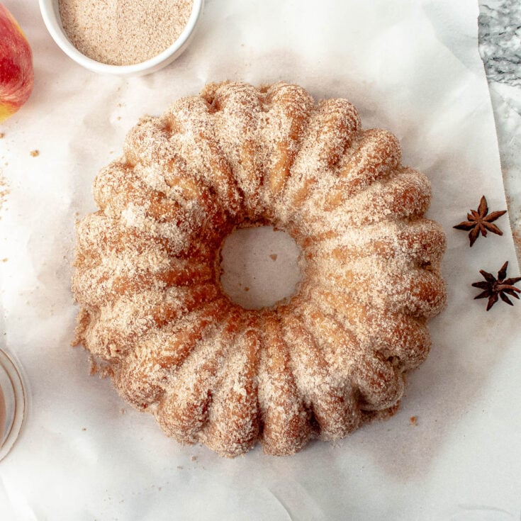 Image for Apple Cider Donut Cake - Easy Bundt Cake Recipe with Fresh Apples and Cinnamon!