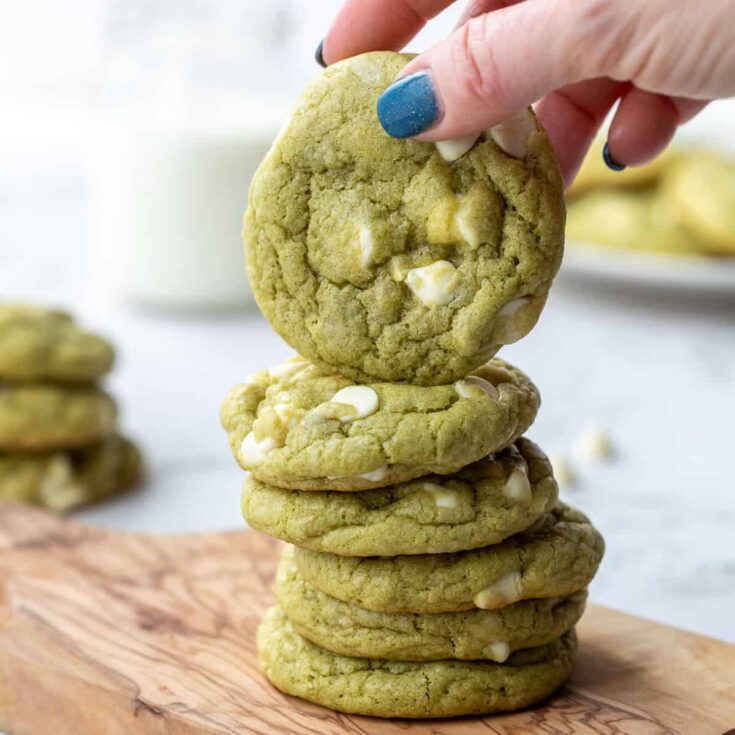 Image for Chewy Matcha White Chocolate Cookies
