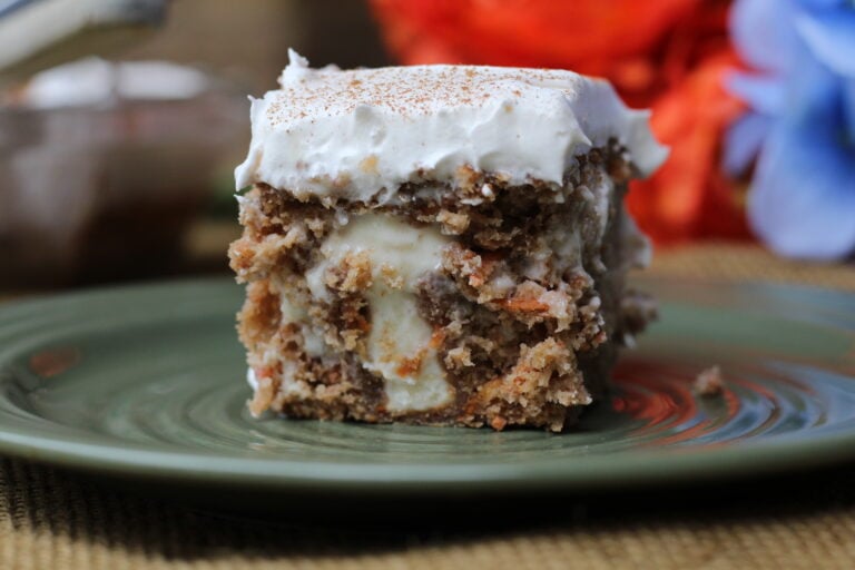 Carrot Cake Cream Cheese Poke Cake