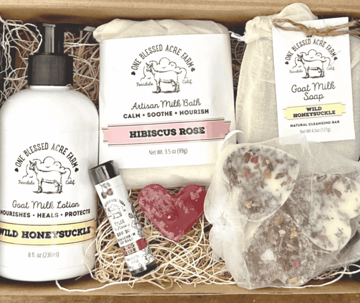 Image for Skincare Gift Basket Goat Milk Gift Set Lotion Gift Set 