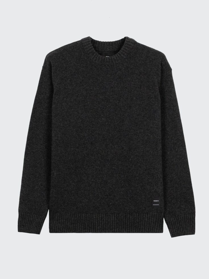 Image for Mid-weight recycled wool blend sweater in charcoal grey