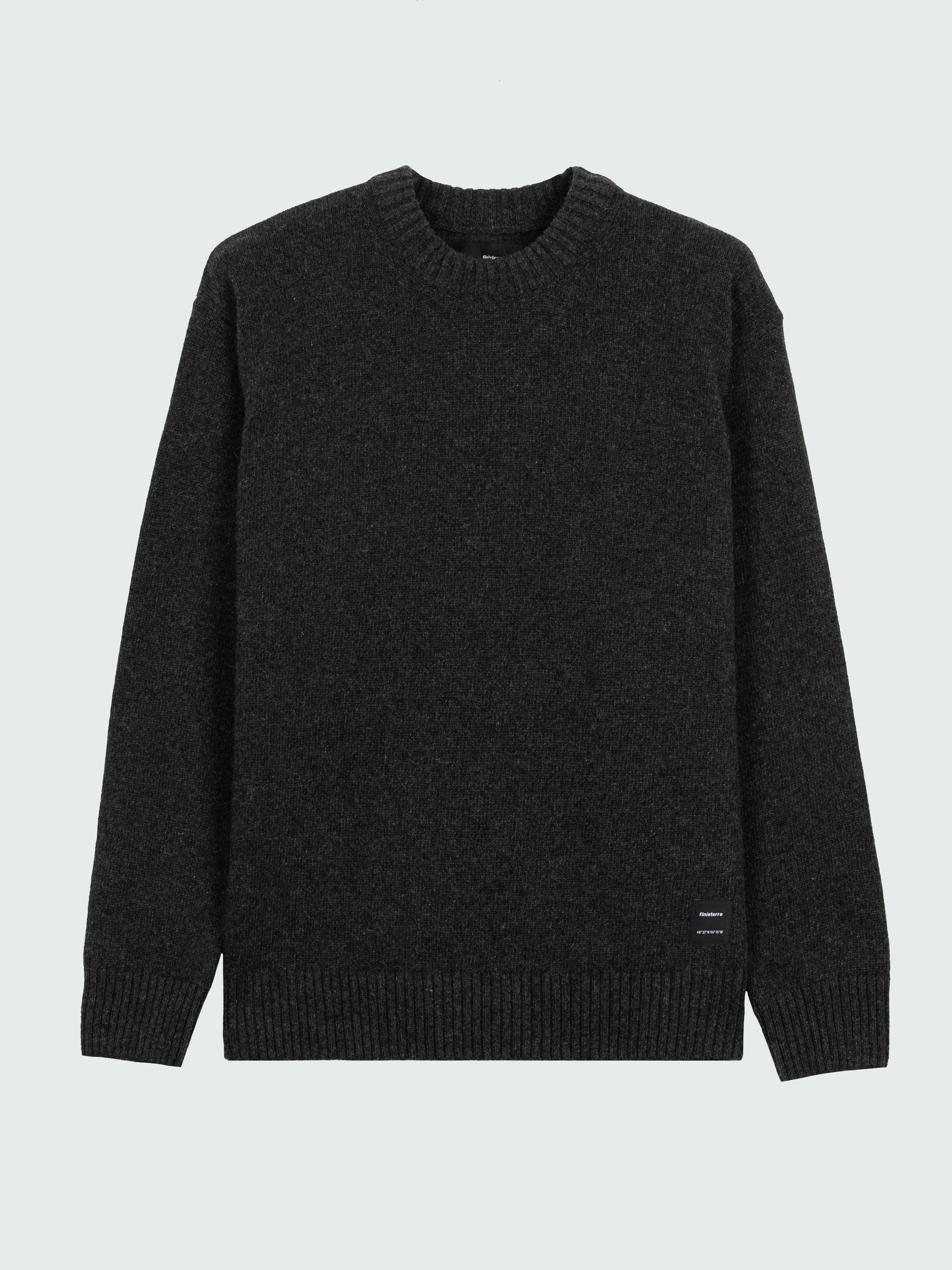 Image for Mid-weight recycled wool blend sweater in charcoal grey