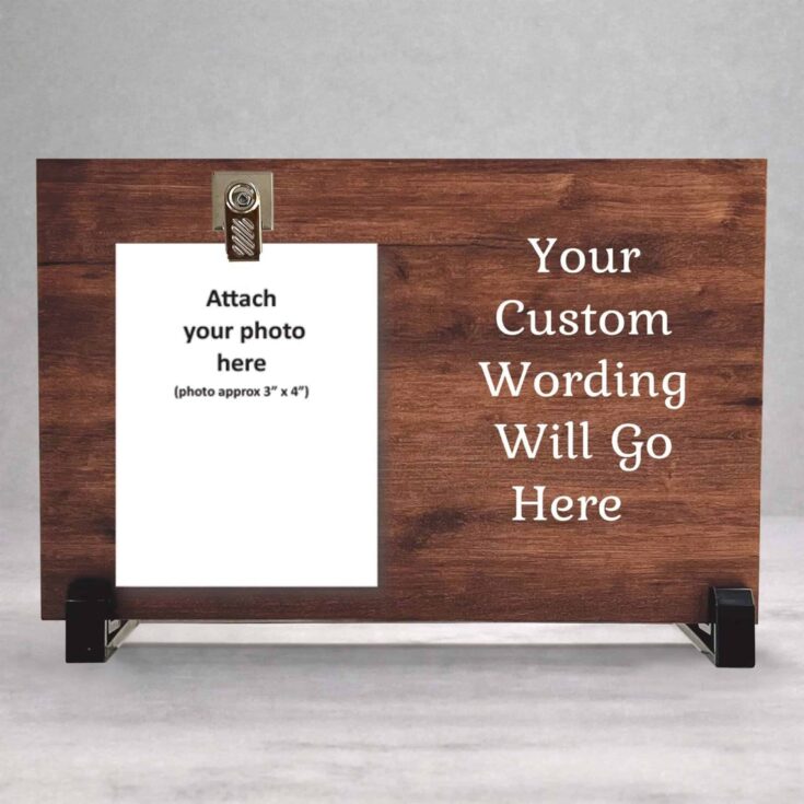 Image for Custom Picture Frame - Personalized Wood Frame With Photo Clip