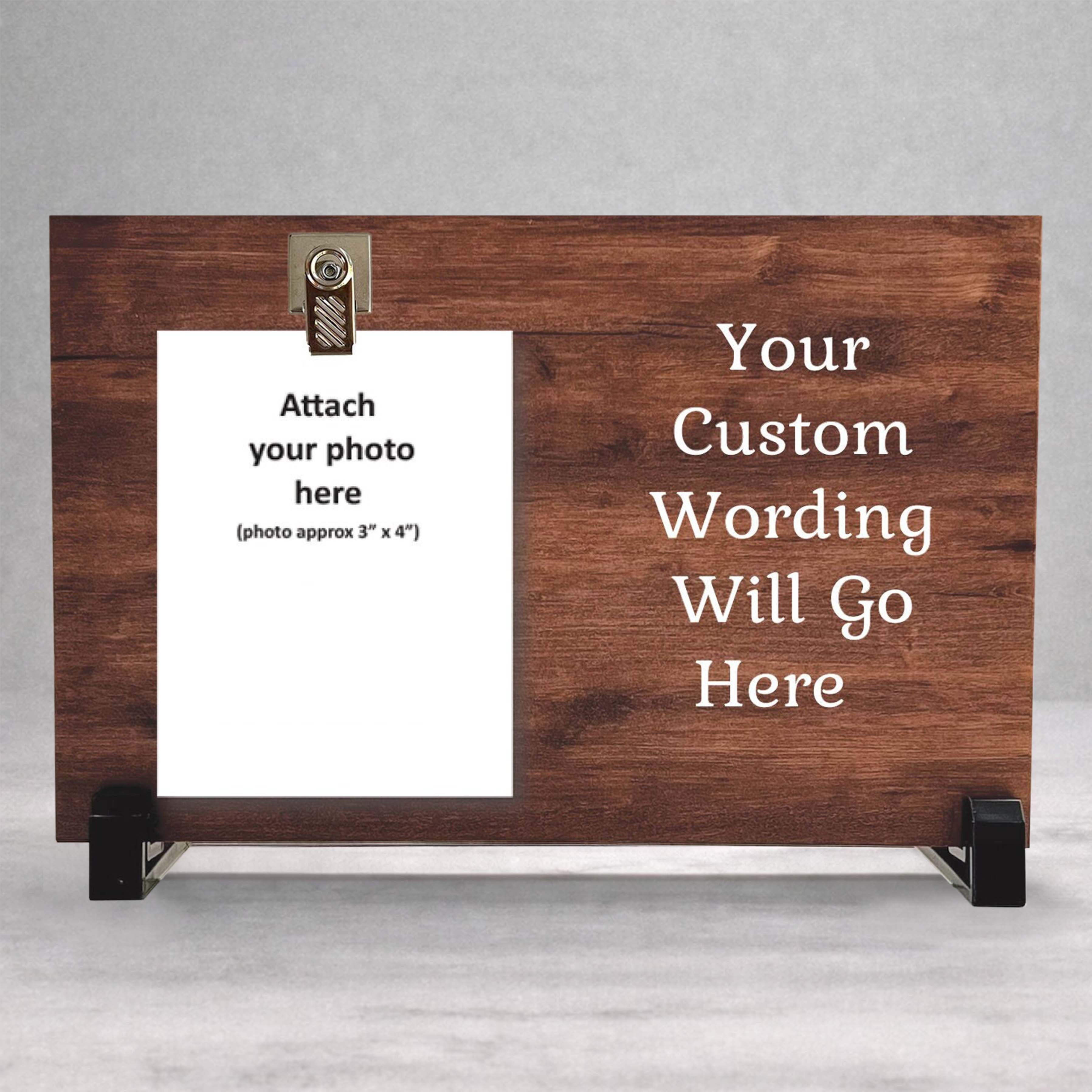 Image for Custom Picture Frame - Personalized Wood Frame With Photo Clip